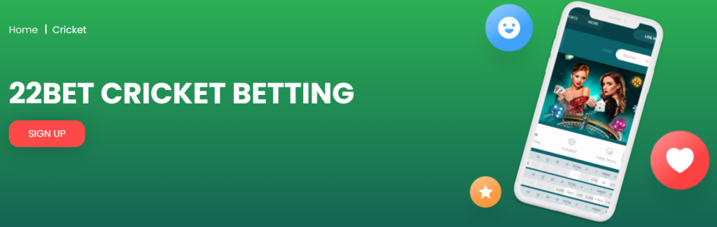 22bet cricket betting