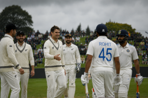 India and New Zealand players during a Test match ahead of a major all-format tour announcement.