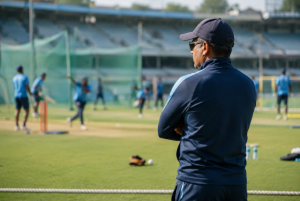 A cricket coach watches training as Brisbane Heat prepare for a new era following Johan Botha's resignation.