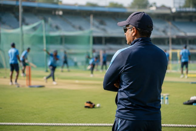 A cricket coach watches training as Brisbane Heat prepare for a new era following Johan Botha's resignation.