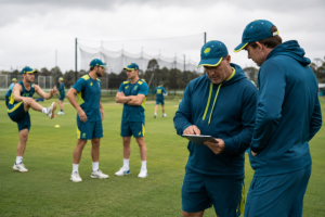 Australian cricketers train before the Bangladesh ODI series after key injury withdrawals.