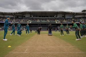Australia and Bangladesh players prepare before the second T20I as Aaron Hardie returns to the side