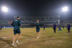 Players warm up before the Bangladesh vs Australia T20I in Chattogram.