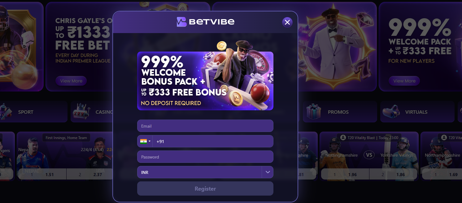 betvibe register