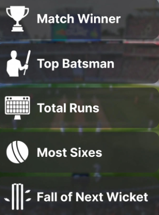 cricket betting types