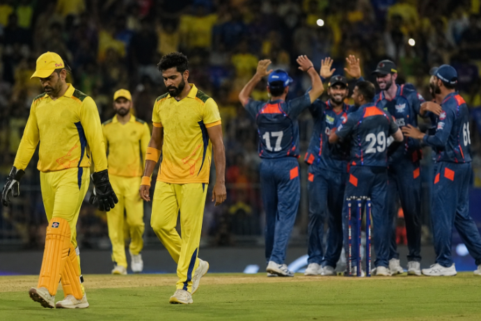Generic Chennai players leave the field after a damaging IPL 2026 defeat against Lucknow.