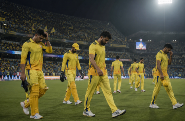 Generic Chennai T20 players leave the field after an IPL playoff elimination defeat