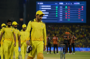 Generic CSK-style captain reacts after an IPL 2026 defeat impacts playoff betting markets.