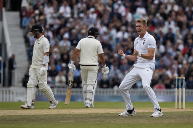 England fast bowler celebrates a breakthrough against New Zealand during the second Test at The Oval.