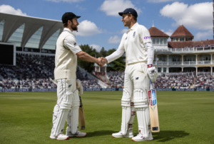 New Zealand vs England captains shaking hands