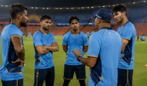 Gujarat-style cricketers prepare before IPL Qualifier 2 as betting markets react to bowling concerns.
