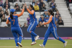 India Women celebrate a wicket against England as T20 betting markets react to the series opener.