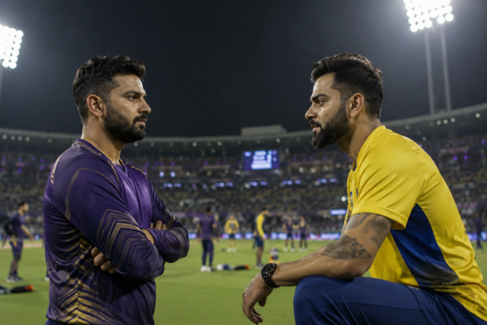 Generic IPL teams prepare before crucial playoff-race matches.