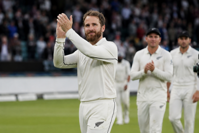 Kane Williamson acknowledges the crowd after announcing his retirement from international cricket.