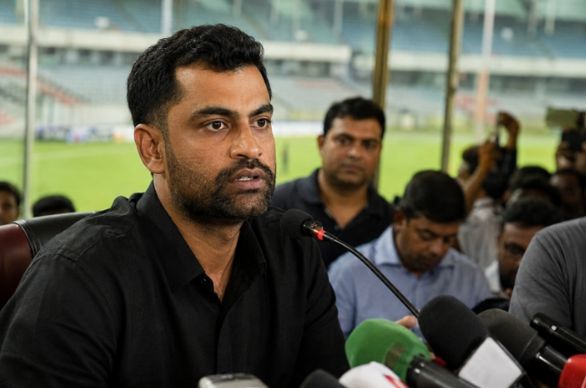 Tamim Iqbal addresses media after becoming Bangladesh Cricket Board president.