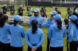 Cricket coaches and players discuss selection decisions before a major match.